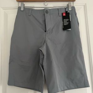 Under Armor boys shots , Size 14, Color tan